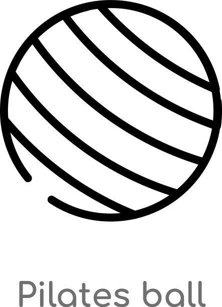 轮廓普拉提球图标孤立黑色简单图片下载