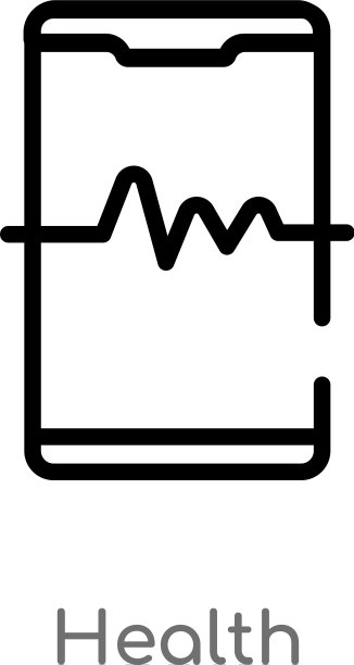 黑色简约线条健康图标图片下载