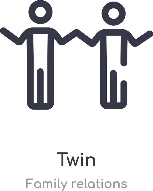 双胞胎轮廓图标孤立线从家庭图片下载