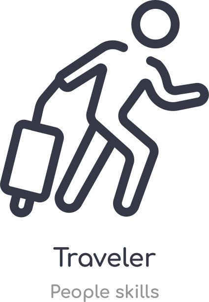 旅行者轮廓图标，人物线条图片下载