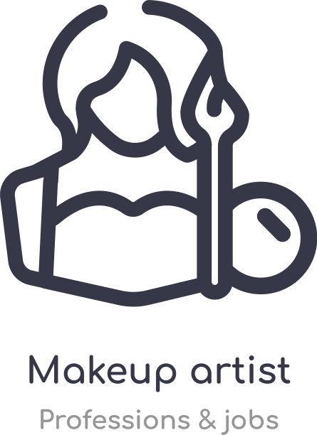 化妆师的轮廓图标孤立线图片下载