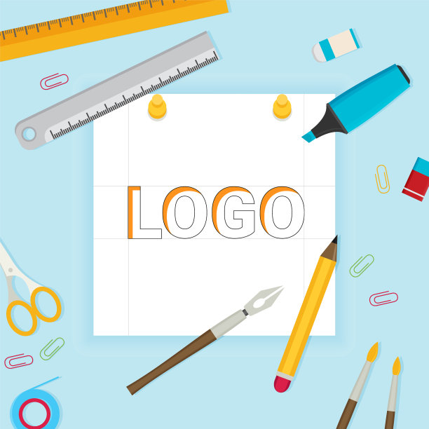 彩色扁平风格图标logo设计图片下载