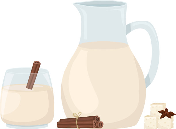 圣诞蛋酒在玻璃杯和肉桂图片下载