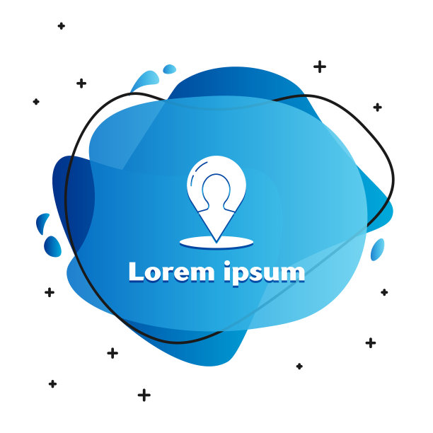 白色的地图标记着一个人的剪影图片下载