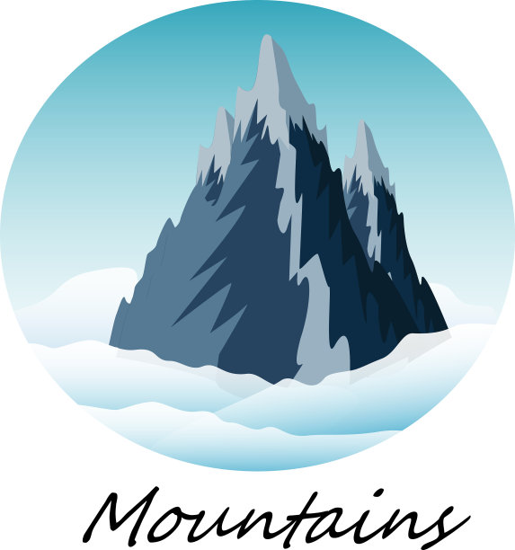 雪山在冬天的风景图片下载