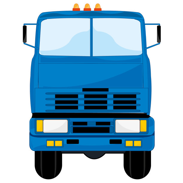 白色背景的大型货车是绝缘的图片下载