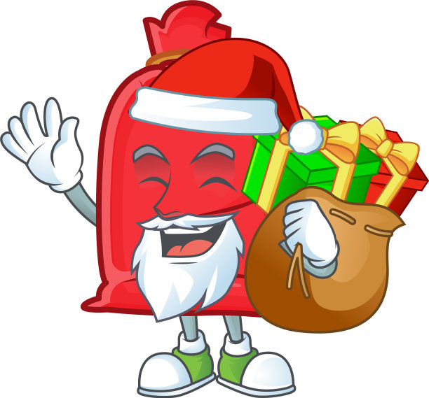 圣诞老人带礼物袋圣诞老人袋关卡通图片下载