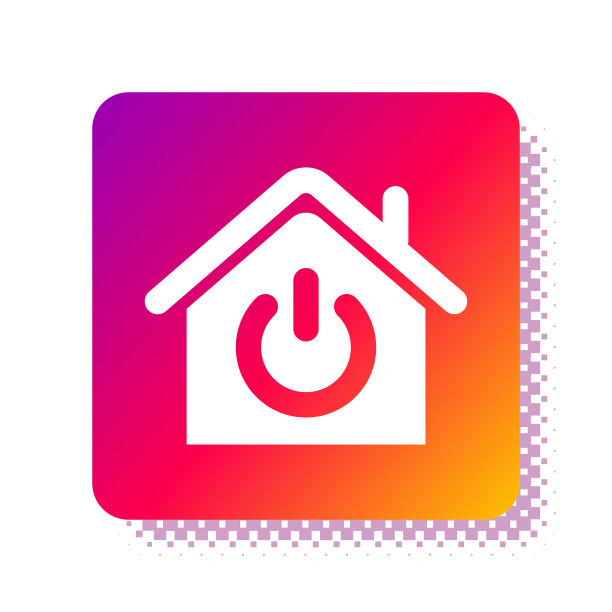 白色智能家居图标孤立在白色背景图片下载