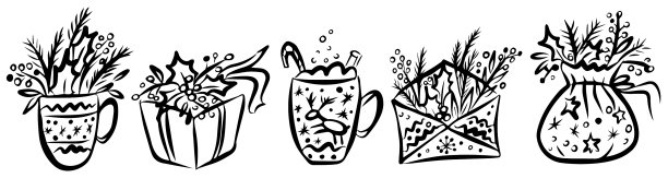 圣诞横幅-圣诞杯礼盒圣诞老人图片下载