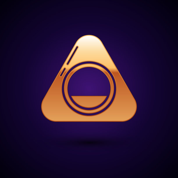 金色宠物床图标孤立在深蓝色的背景图片下载