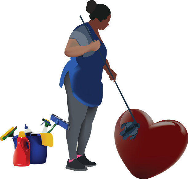 清洗心脏的黑人妇女图片下载