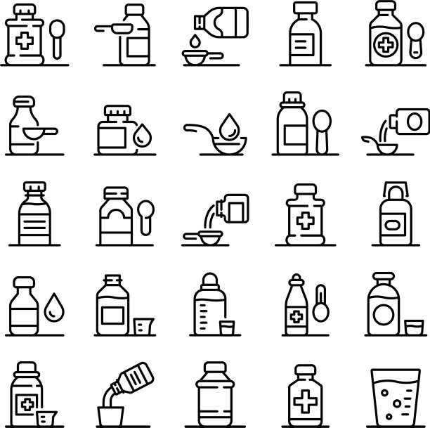 咳嗽糖浆图标设置轮廓样式图片下载