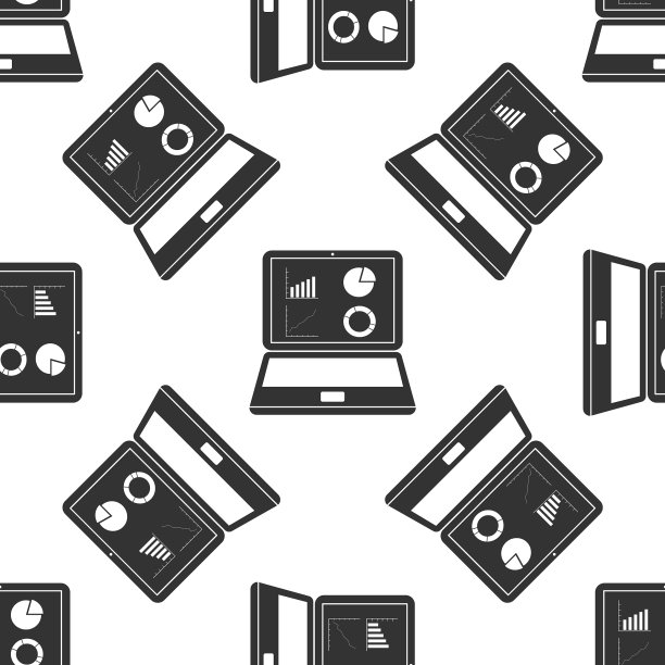 黑色笔记本电脑图形图表图标隔离图片下载