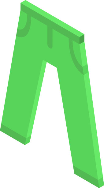 绿色牛仔裤图标等距风格图片下载