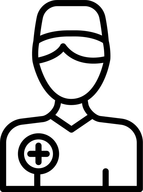 年轻护士图标轮廓风格图片下载