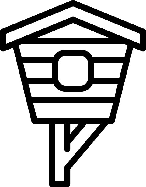 学校鸟屋图标轮廓风格图片下载