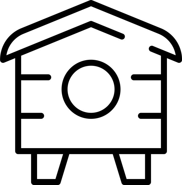 地面鸟屋图标轮廓风格图片下载