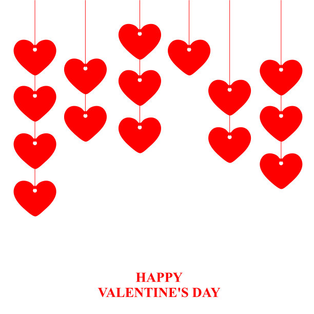 情人节贺卡用挂花环的图片下载