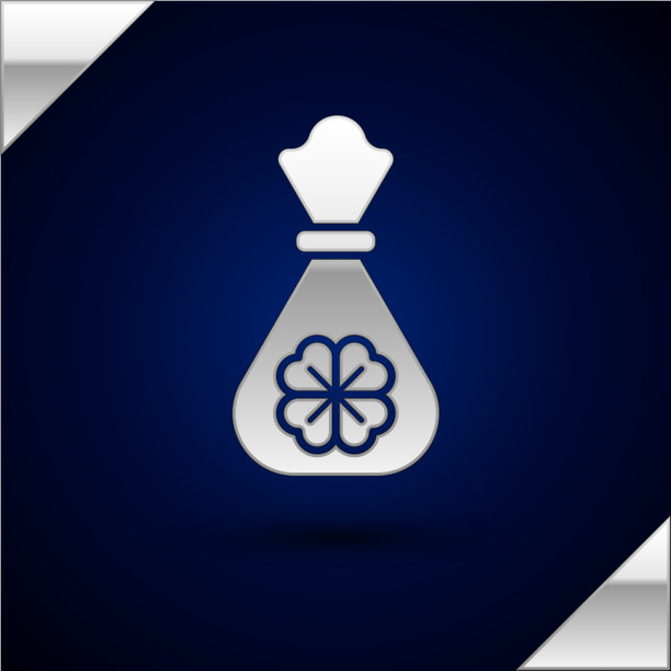 银钱袋与四叶三叶草的图标图片下载