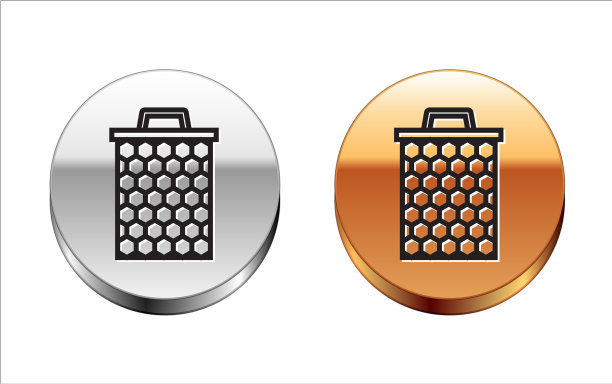 黑线蜂窝图标孤立在白色上图片下载