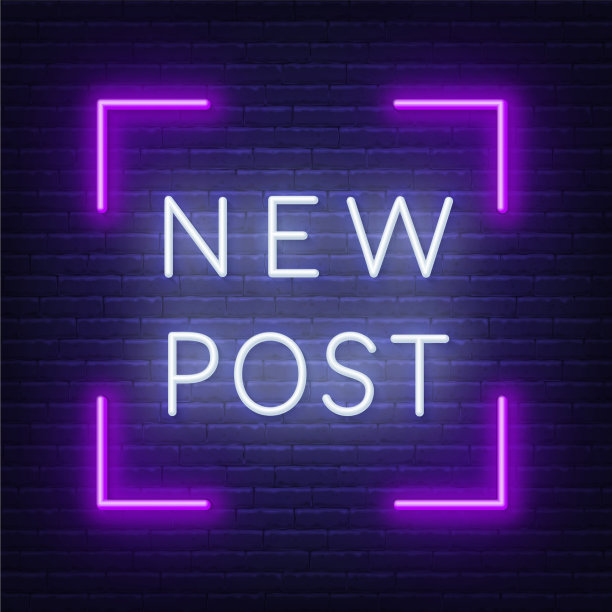 新张贴霓虹灯在黑暗的背景图片下载