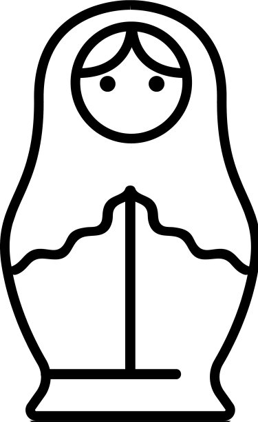 Matreshka图标孤立轮廓符号图片下载