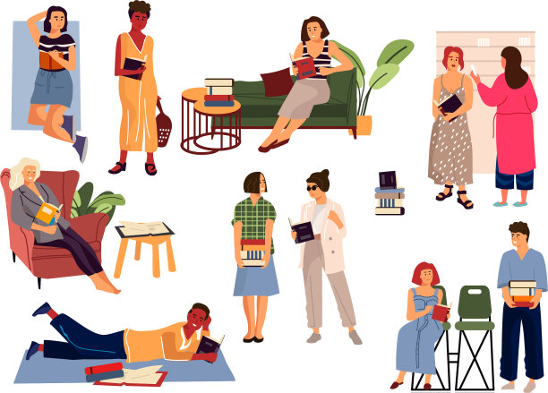 阅读人卡通人物阅读图片下载