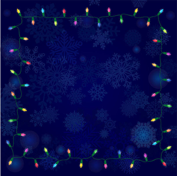 现实的灯笼花环在黑暗的夜空图片下载