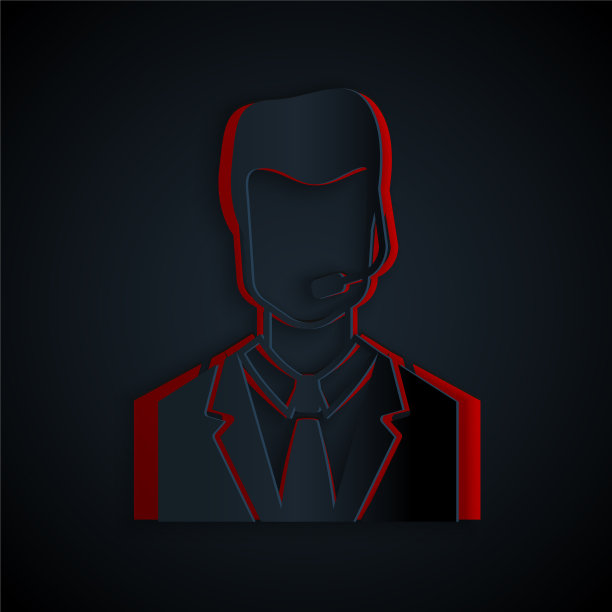 纸割人与耳机图标隔离图片下载