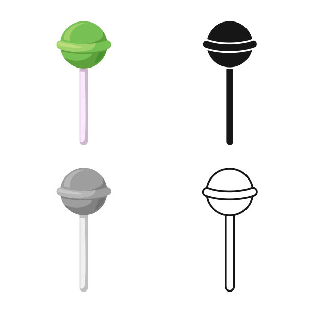 设计棒棒糖和手杖图标网页图片下载