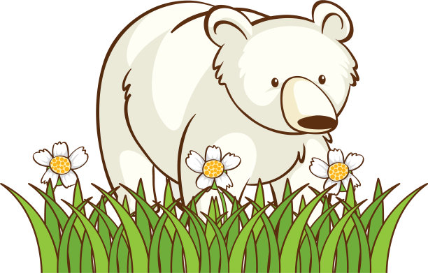 孤立图片北极熊在花园里图片下载