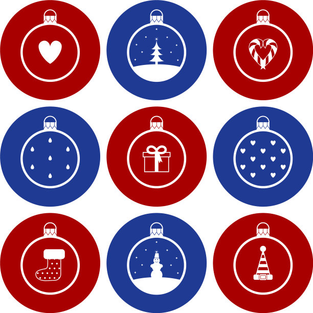 新年标志圣诞球与节日和图片下载