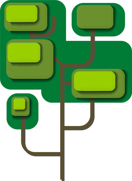 卡通的绿树在剪纸图片下载