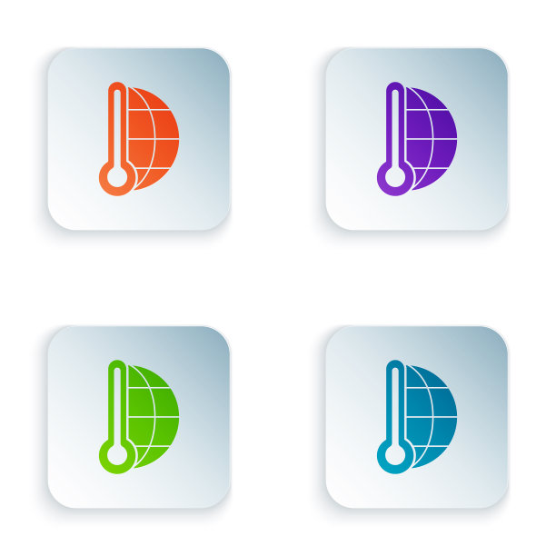 测量热量和温度的彩色气象温度计图片下载