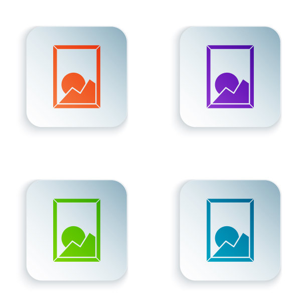 彩色图片风景图标孤立在白色图片下载