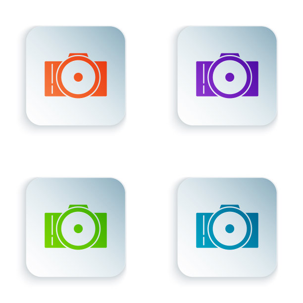 彩色照片相机图标孤立在白色图片下载