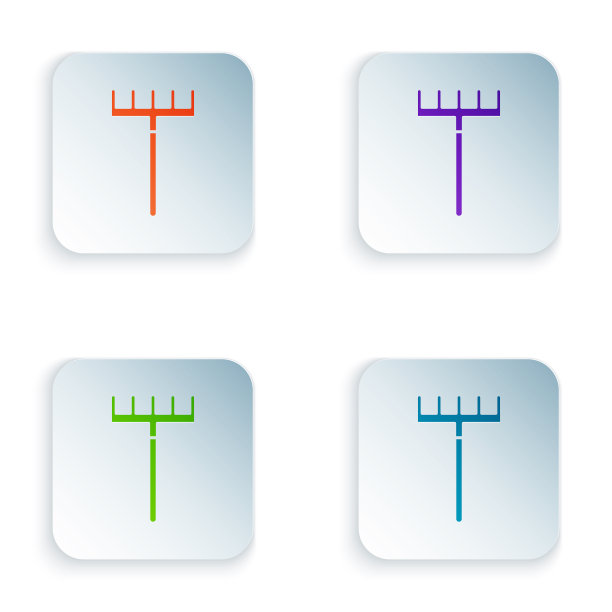 颜色花园耙图标孤立在白色图片下载