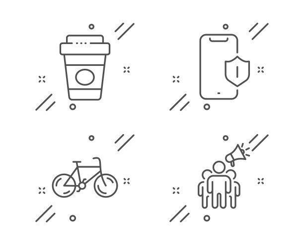 智能手机保护自行车和外卖咖啡图片下载