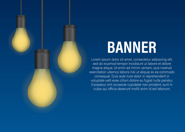 现实的透明灯泡横幅股票图片下载