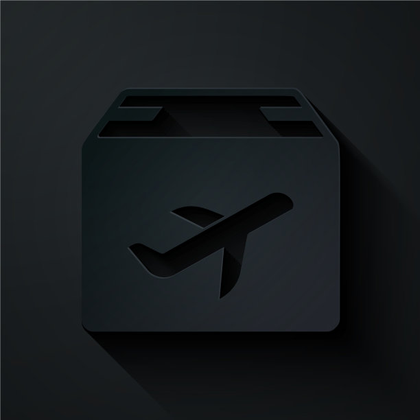 剪纸平面与纸盒图标隔离在一起图片下载