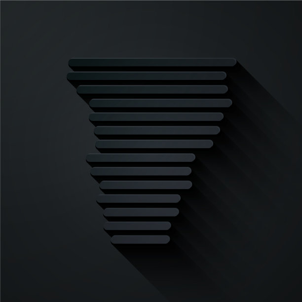 剪纸龙卷风图标孤立在黑色图片下载