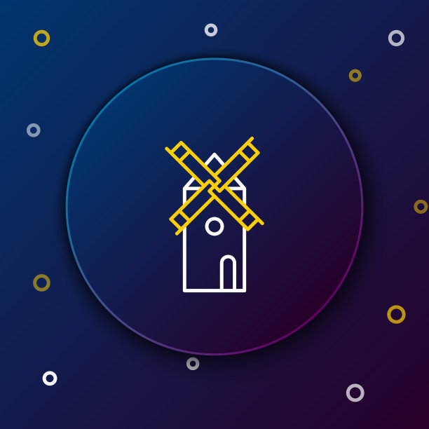 白线和黄线风车图标隔离上图片下载