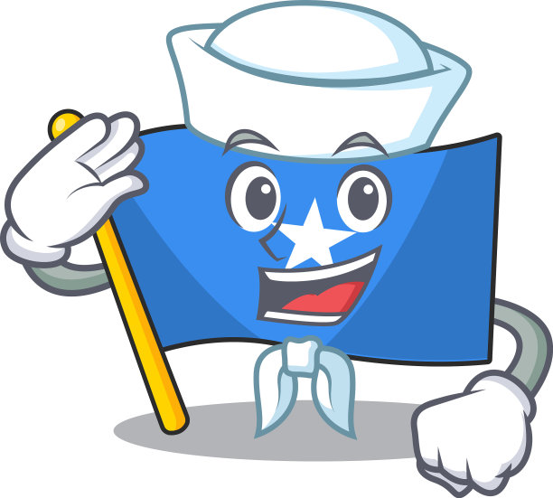 吉祥物可爱的旗帜索马里水手卡通图片下载