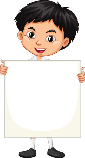 一个快乐的男孩拿着空白的黑板图片下载