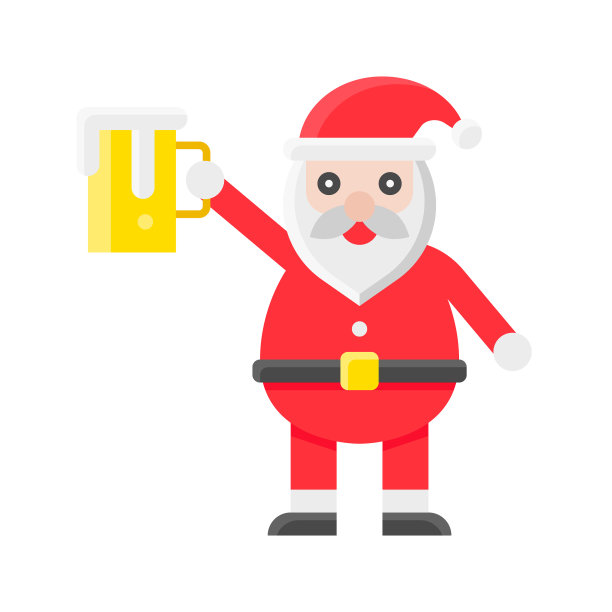 圣诞老人拿啤酒杯与圣诞节有关图片下载