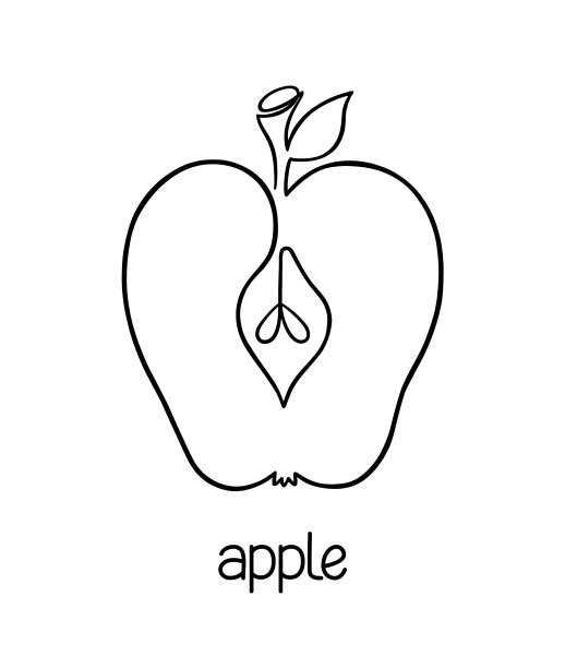 苹果水果线艺术图片下载