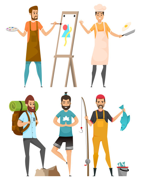 职业和爱好使人休闲或工作图片下载