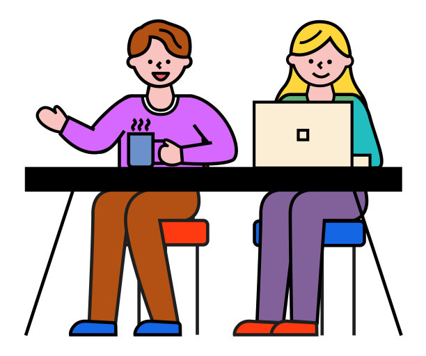 办公室里有团队合作的男女同事图片下载