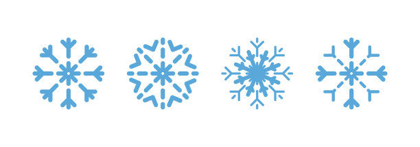 白色背景上孤立的蓝色雪花图片下载