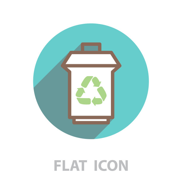 有回收标志图标的垃圾桶图片下载